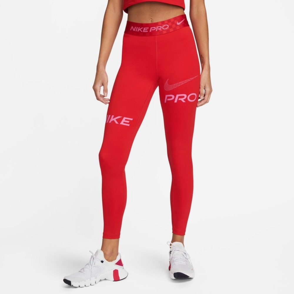 Rare Nike Pro Women's Mid-Rise Full-Length Graphic Training Leggings